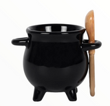 Cauldron Egg Cup With Broom Spoon