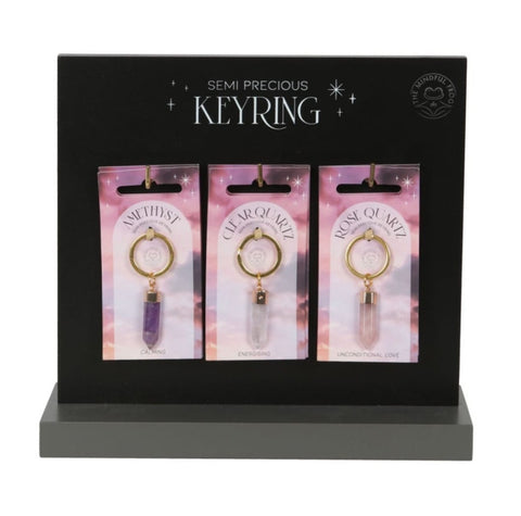 Semi Precious Crystal Keyrings
